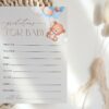 Baby Bear with Blue Balloons Baby Shower Games, Set of 3 Games, Advice Predictions Wishes, Boy Baby Shower, Printable File, Edit Yourself, SH59