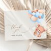 Baby Bear with Blue Balloons Thank You Card, Boy Baby Shower, Printable File, Edit Yourself, SH59