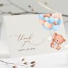 Baby Bear with Blue Balloons Thank You Card, Boy Baby Shower, Printable File, Edit Yourself, SH59