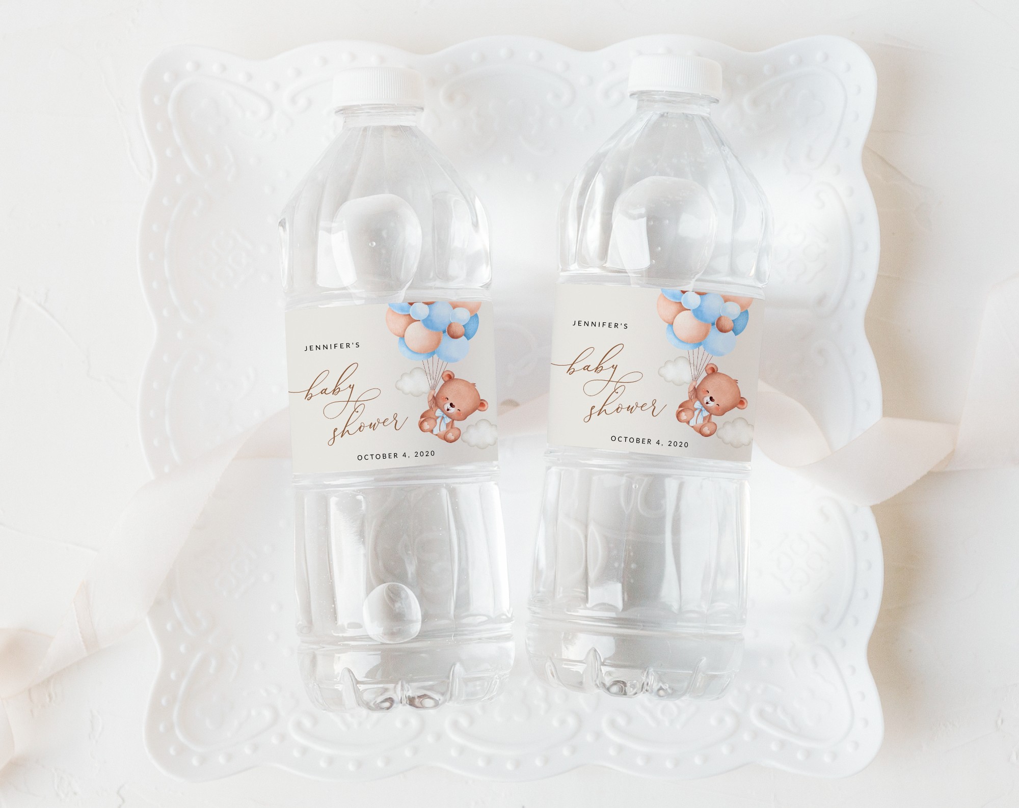 Baby Bear with Blue Balloons Water Bottle Labels, Baby Shower Decoration, Boy Baby Shower, Printable File, Edit Yourself, SH59 Baby Bear with Blue Balloons Water Bottle Labels, Baby Shower Decoration, Boy Baby Shower, Printable File, Edit Yourself, SH59