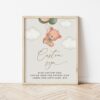 Baby Bear with Green Balloons Custom Sign, Baby Shower Sign, Gender Neutral Baby Shower, Printable File, Edit Yourself, SH60