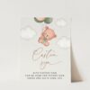 Baby Bear with Green Balloons Custom Sign, Baby Shower Sign, Gender Neutral Baby Shower, Printable File, Edit Yourself, SH60