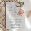 Baby Bear with Green Balloons Baby Shower Invitation, Gender Neutral Baby Shower, Printable File, Edit Yourself, SH60
