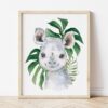 Palm Leaves Jungle Animals Nursery Prints, Nursery Wall Art, Gender Neutral Nursery, Printable File, SH11