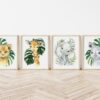 Palm Leaves Jungle Animals Nursery Prints, Nursery Wall Art, Gender Neutral Nursery, Printable File, SH11