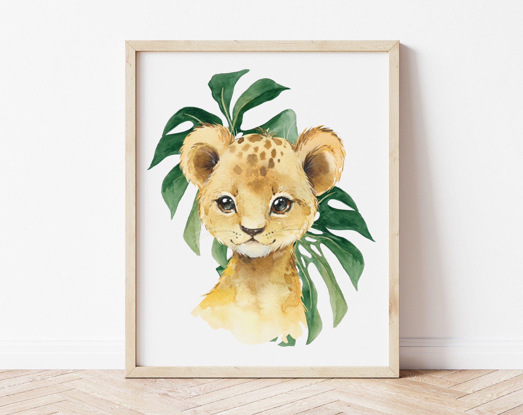 Palm Leaves Jungle Animals Nursery Prints, Nursery Wall Art, Gender Neutral Nursery, Printable File, SH11