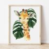 Palm Leaves Jungle Animals Nursery Prints, Nursery Wall Art, Gender Neutral Nursery, Printable File, SH11