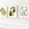 Palm Leaves Jungle Animals Nursery Prints, Nursery Wall Art, Gender Neutral Nursery, Printable File, SH11