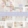 Baby Bear with Purple Balloons Baby Shower Bundle, Girl Baby Shower, Printable File, Edit Yourself, SH61