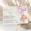 Baby Bear with Purple Balloons Baby Shower Invitation Suite, Girl Baby Shower, Printable File, Edit Yourself, SH61