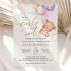 Baby Bear with Purple Balloons Baby Shower Invitation, Girl Baby Shower, Printable File, Edit Yourself, SH61 Baby Bear with Purple Balloons Baby Shower Invitation, Girl Baby Shower, Printable File, Edit Yourself, SH61