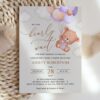 Baby Bear with Purple Balloons Baby Shower Invitation, Girl Baby Shower, Printable File, Edit Yourself, SH61 Baby Bear with Purple Balloons Baby Shower Invitation, Girl Baby Shower, Printable File, Edit Yourself, SH61