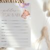 Baby Bear with Purple Balloons Baby Shower Games, Set of 3 Games, Advice Predictions Wishes, Girl Baby Shower, Printable File, Edit Yourself, SH61