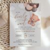 Baby Bear with Brown Balloons Baby Shower Invitation, Gender Neutral Baby Shower, Printable File, Edit Yourself, SH62