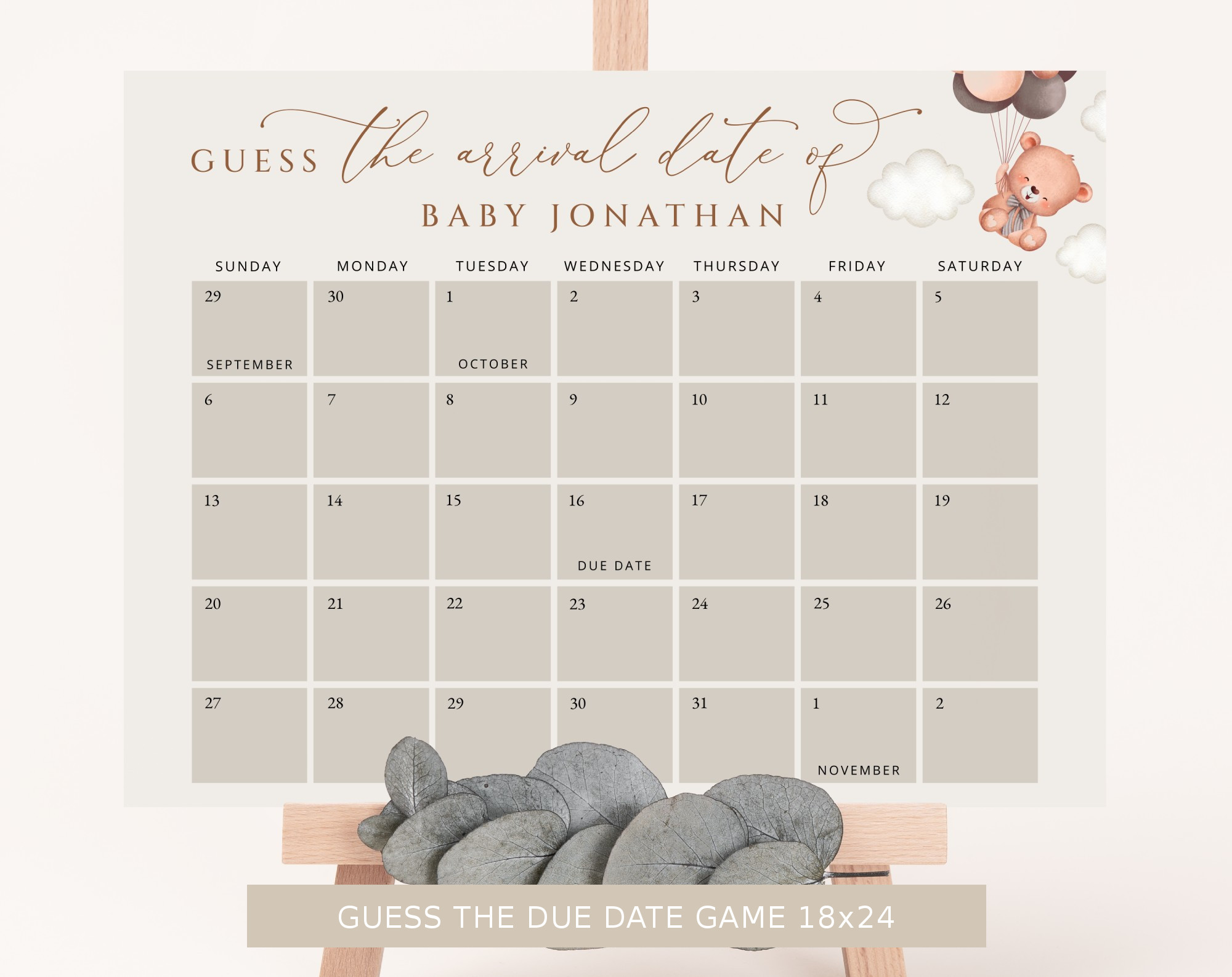 Baby Bear with Brown Balloons Baby Shower Bundle, Gender Neutral Baby Shower, Printable File, Edit Yourself, SH62 Baby Bear with Brown Balloons Baby Shower Bundle, Gender Neutral Baby Shower, Printable File, Edit Yourself, SH62