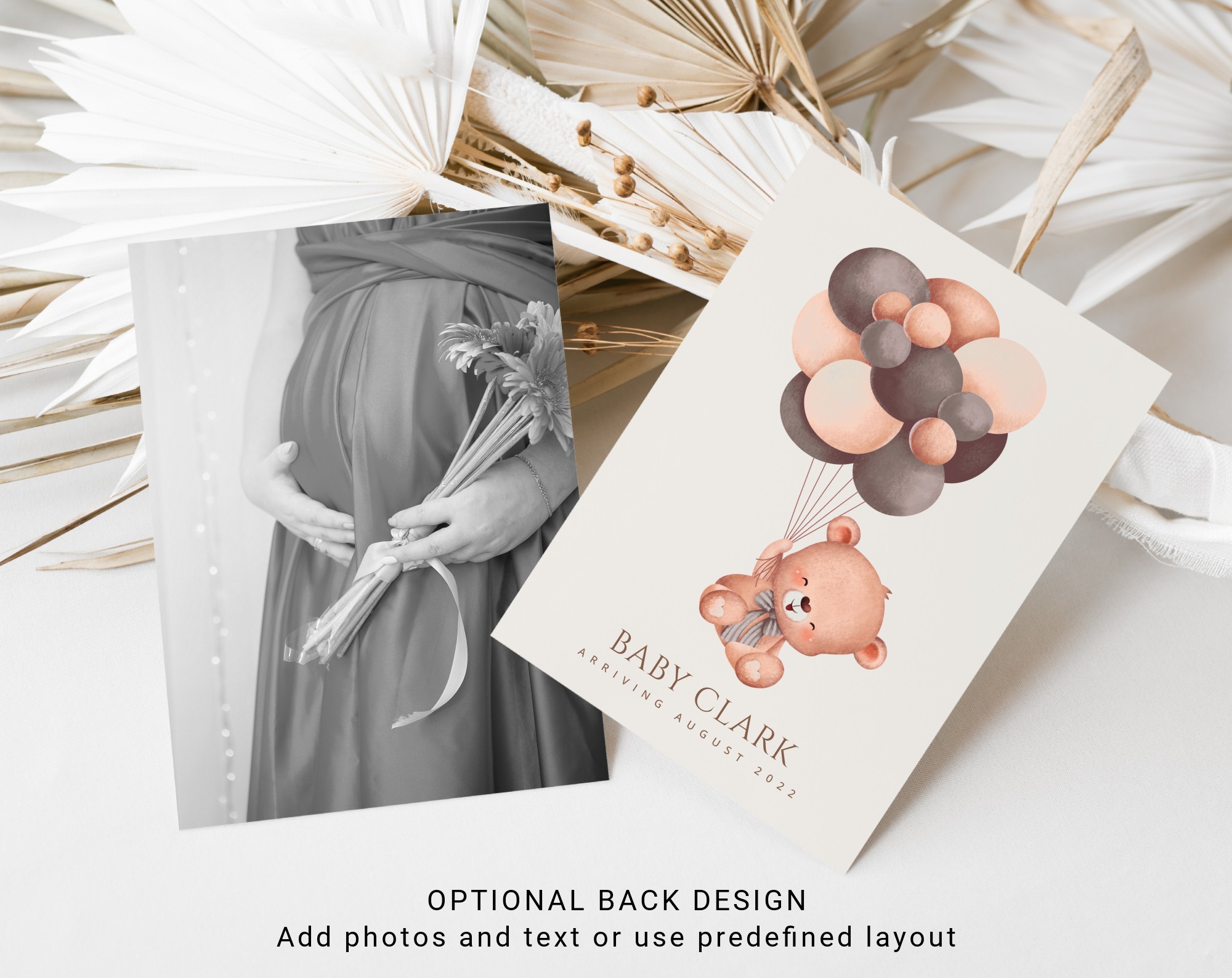 Baby Bear with Brown Balloons Baby Shower Invitation, Gender Neutral Baby Shower, Printable File, Edit Yourself, SH62