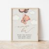 Baby Bear with Brown Balloons Momosa Bar Sign, Baby Shower Sign, Gender Neutral Baby Shower, Printable File, Edit Yourself, SH62