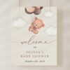 Baby Bear with Brown Balloons Welcome Sign, Baby Shower Sign, Gender Neutral Baby Shower, Printable File, Edit Yourself, SH62