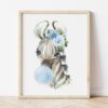 Blue Bubble Gum Jungle Animals Nursery Prints, Nursery Wall Art, Boy Nursery Decor, Printable File, SH63