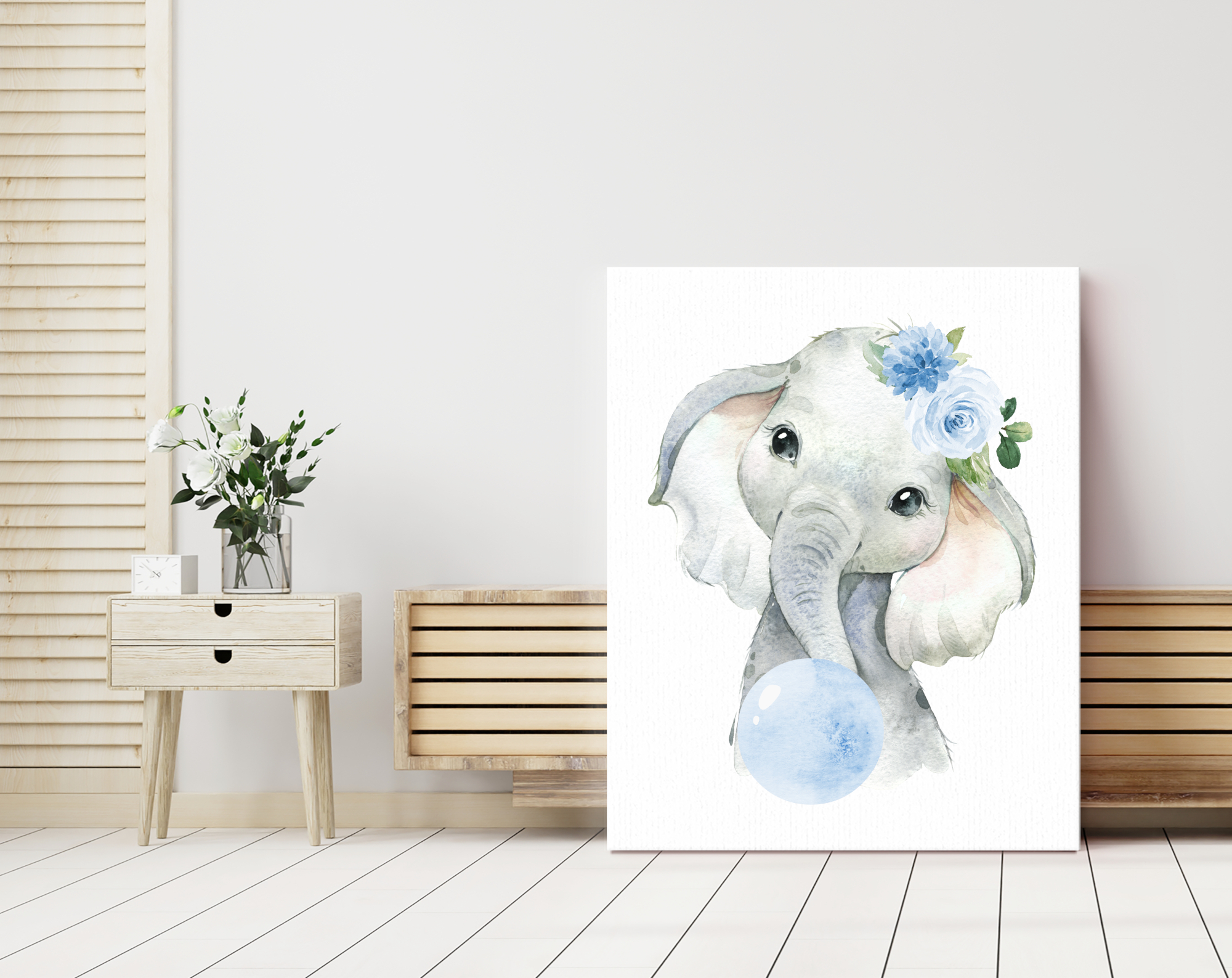 Blue Bubble Gum Jungle Animals Nursery Prints, Nursery Wall Art, Boy Nursery Decor, Printable File, SH63