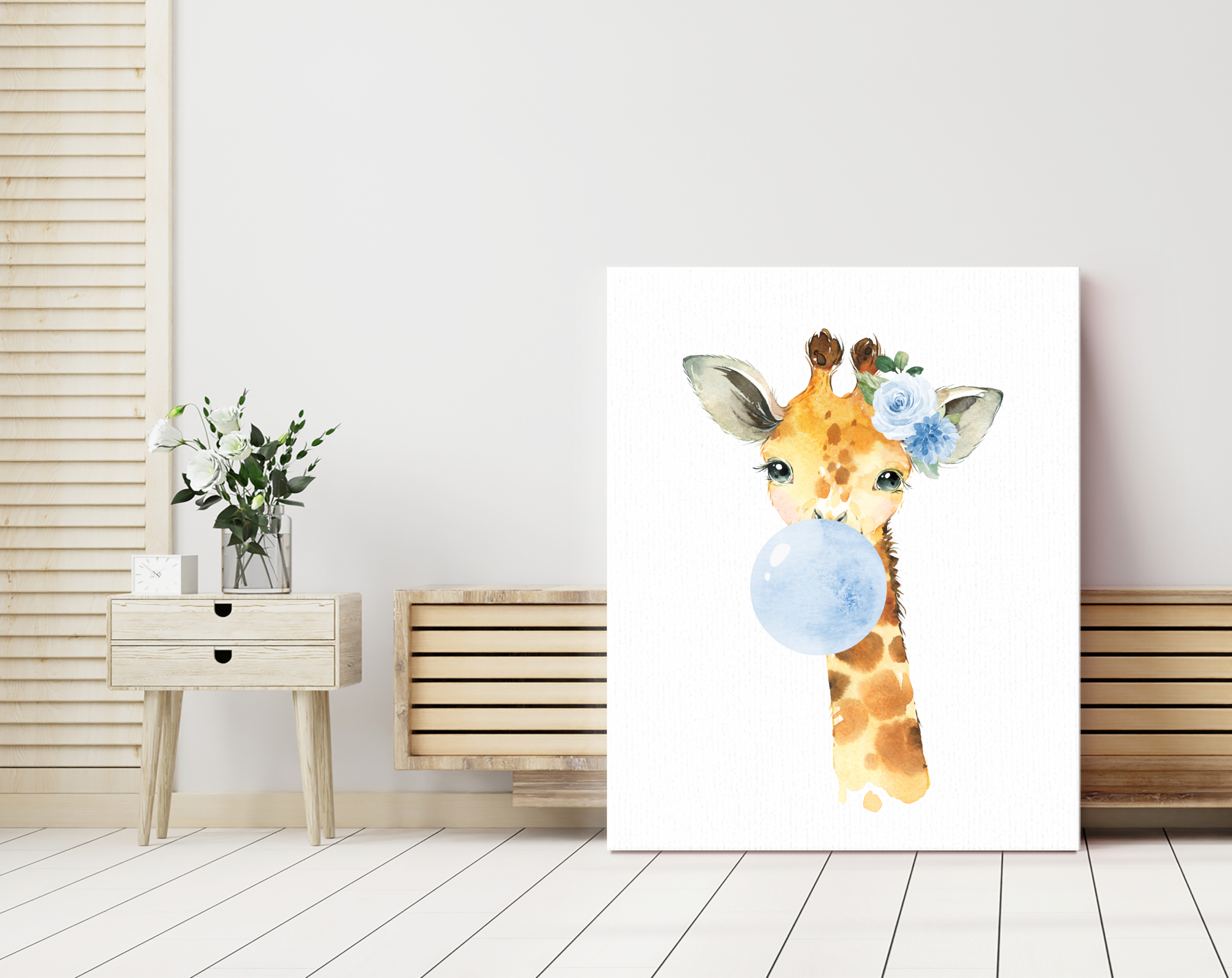 Blue Bubble Gum Jungle Animals Nursery Prints, Nursery Wall Art, Boy Nursery Decor, Printable File, SH63