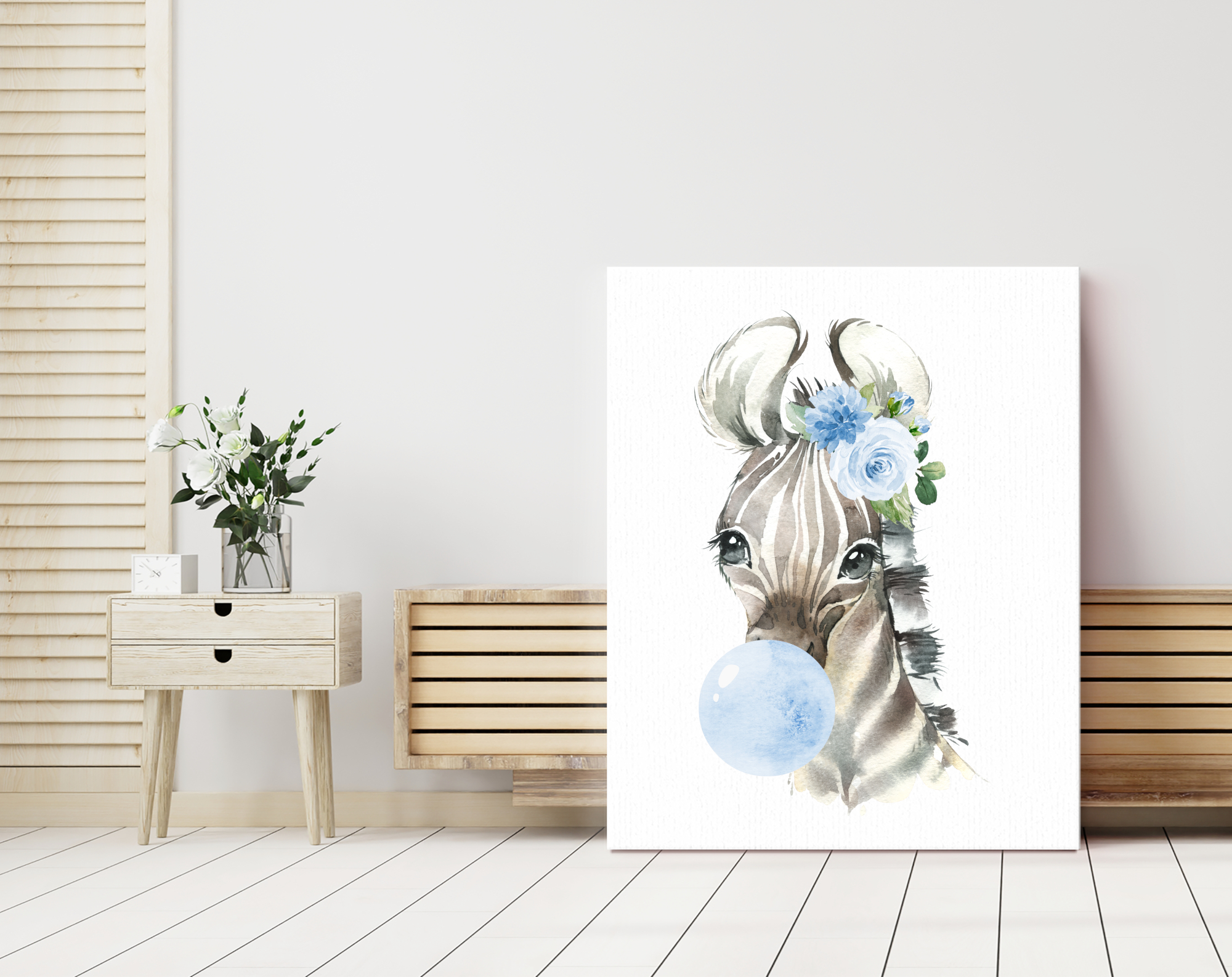 Blue Bubble Gum Jungle Animals Nursery Prints, Nursery Wall Art, Boy Nursery Decor, Printable File, SH63