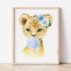 Blue Bubble Gum Jungle Animals Nursery Prints, Nursery Wall Art, Boy Nursery Decor, Printable File, SH63