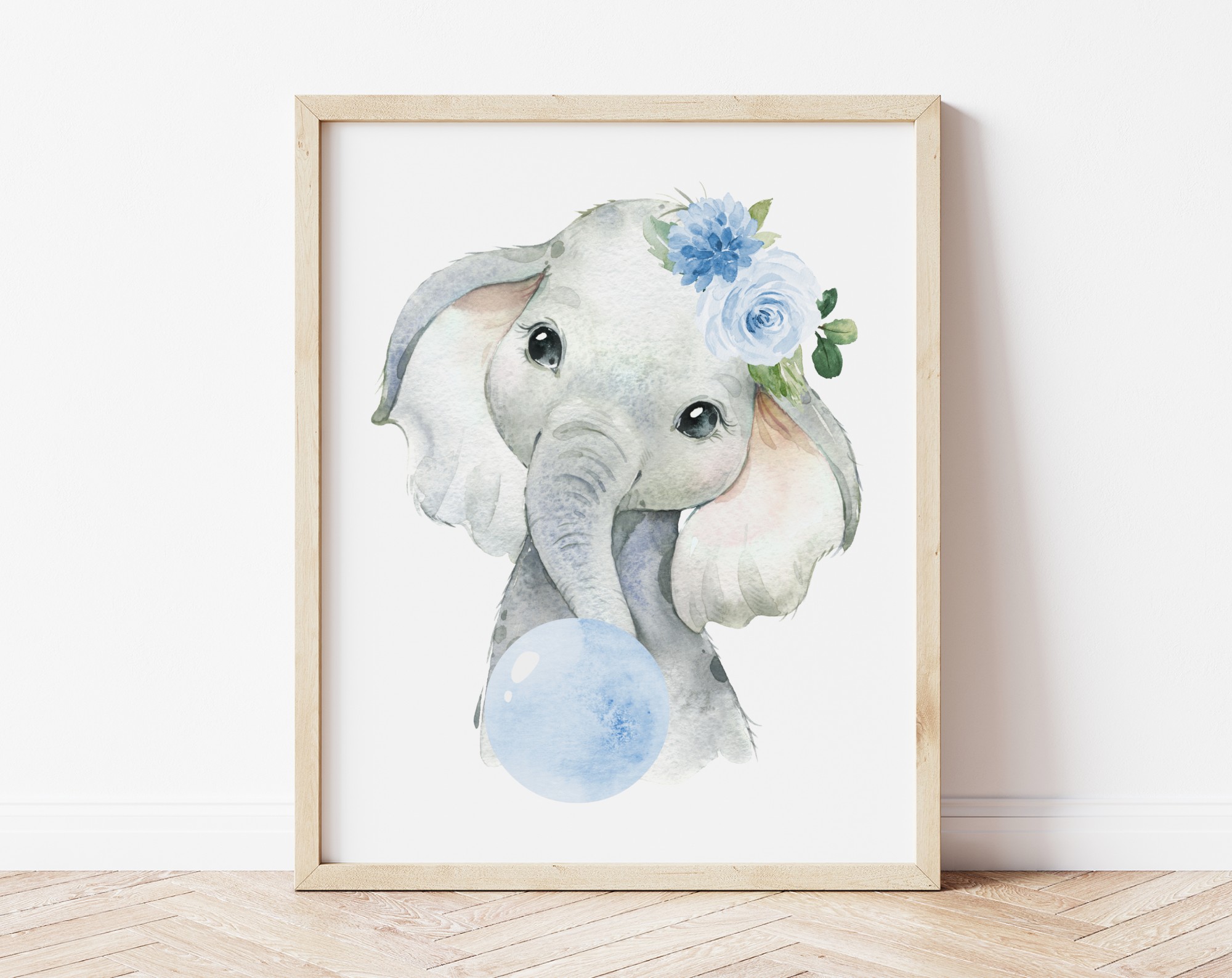 Blue Bubble Gum Jungle Animals Nursery Prints, Nursery Wall Art, Boy Nursery Decor, Printable File, SH63
