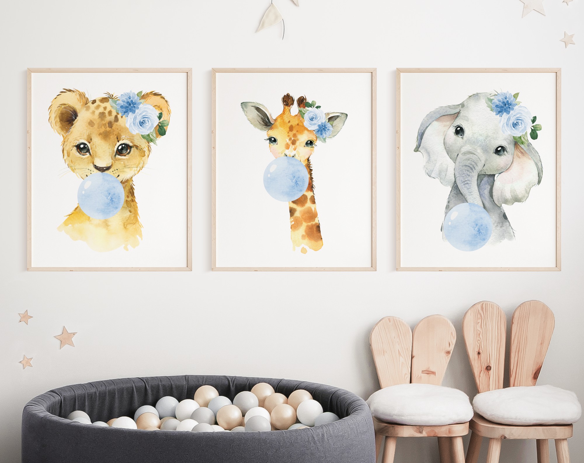 Blue Bubble Gum Jungle Animals Nursery Prints, Nursery Wall Art, Boy Nursery Decor, Printable File, SH63 Blue Bubble Gum Jungle Animals Nursery Prints, Nursery Wall Art, Boy Nursery Decor, Printable File, SH63
