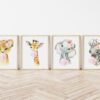 Pink Bubble Gum Jungle Animals Nursery Prints, Nursery Wall Art, Girl Nursery Decor, Printable File, SH63