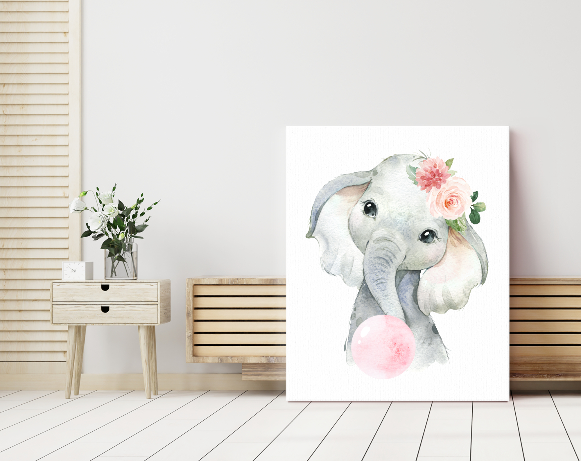 Pink Bubble Gum Jungle Animals Nursery Prints, Nursery Wall Art, Girl Nursery Decor, Printable File, SH63