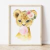 Pink Bubble Gum Jungle Animals Nursery Prints, Nursery Wall Art, Girl Nursery Decor, Printable File, SH63