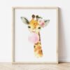 Pink Bubble Gum Jungle Animals Nursery Prints, Nursery Wall Art, Girl Nursery Decor, Printable File, SH63