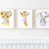 Purple Bubble Gum Jungle Animals Nursery Prints, Nursery Wall Art, Gender Neutral Nursery, Printable File, SH63