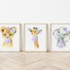 Purple Bubble Gum Jungle Animals Nursery Prints, Nursery Wall Art, Gender Neutral Nursery, Printable File, SH63