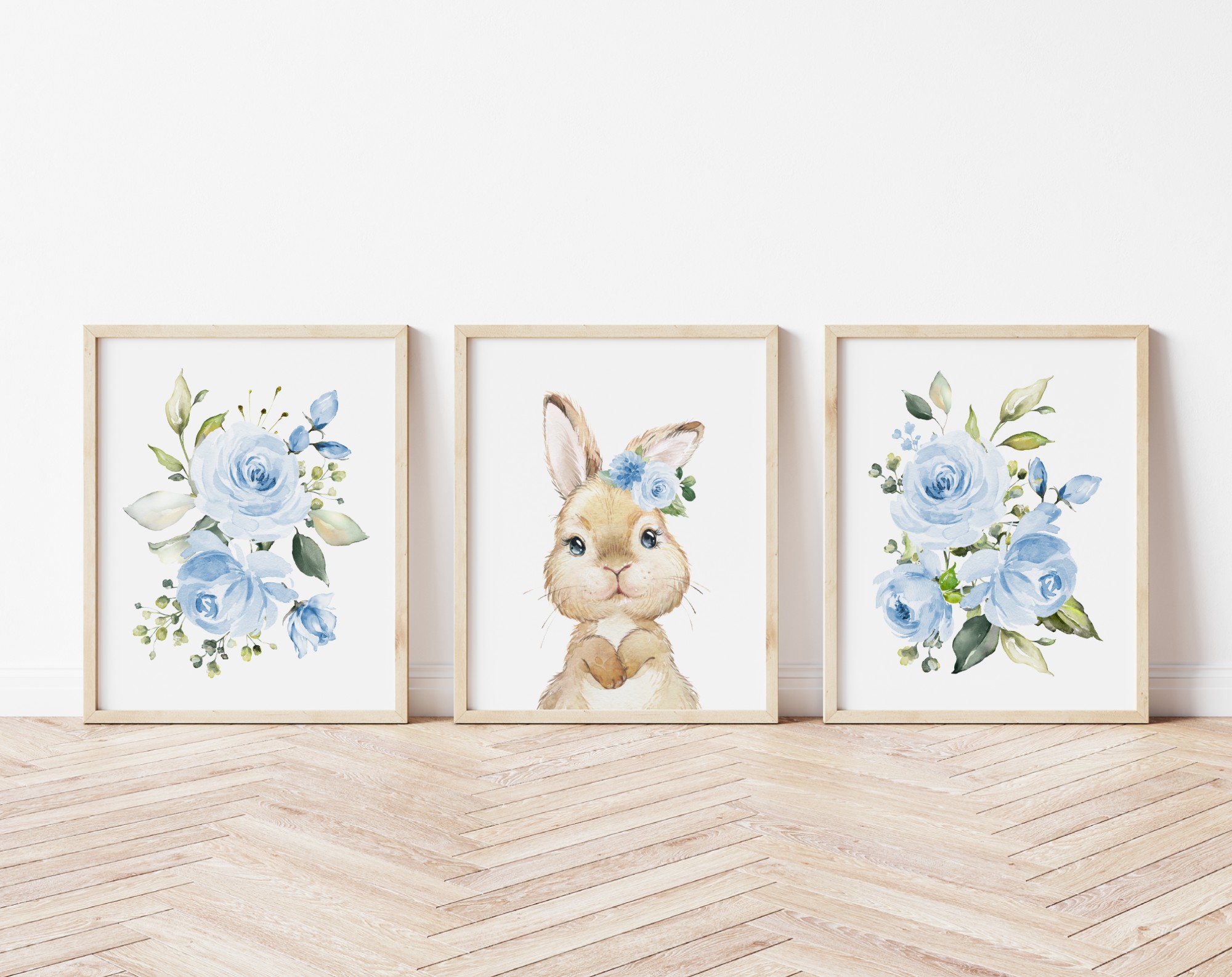 Cute Bunny Blue Flowers Nursery Prints, Nursery Wall Art, Boy Nursery Decor, Printable File, SH05 Cute Bunny Blue Flowers Nursery Prints, Nursery Wall Art, Boy Nursery Decor, Printable File, SH05