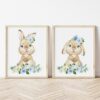 Little Bunny Blue Flowers Nursery Prints, Nursery Wall Art, Boy Nursery Decor, Printable File, SH05 Little Bunny Blue Flowers Nursery Prints, Nursery Wall Art, Boy Nursery Decor, Printable File, SH05