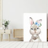 Cute Bunny Blue Flowers Nursery Prints, Nursery Wall Art, Boy Nursery Decor, Printable File, SH05