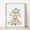 Little Bunny Blue Flowers Nursery Prints, Nursery Wall Art, Boy Nursery Decor, Printable File, SH05 Little Bunny Blue Flowers Nursery Prints, Nursery Wall Art, Boy Nursery Decor, Printable File, SH05