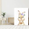 Cute Bunny Purple Flowers Nursery Prints, Nursery Wall Art, Gender Neutral Nursery, Printable File, SH05