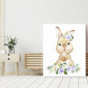 Little Bunny Purple Flowers Nursery Prints, Nursery Wall Art, Gender Neutral Nursery, Printable File, SH05