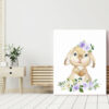 Little Bunny Purple Flowers Nursery Prints, Nursery Wall Art, Gender Neutral Nursery, Printable File, SH05