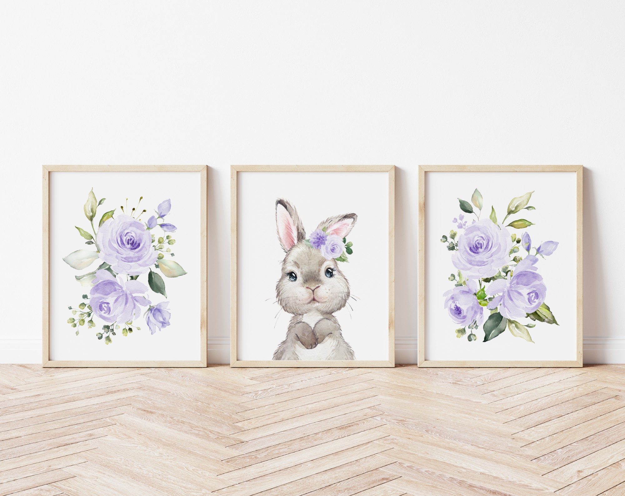 Cute Bunny Purple Flowers Nursery Prints, Nursery Wall Art, Gender Neutral Nursery, Printable File, SH05 Cute Bunny Purple Flowers Nursery Prints, Nursery Wall Art, Gender Neutral Nursery, Printable File, SH05