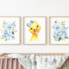 Blue Flowers Duck Nursery Prints, Farm Animals, Nursery Wall Art, Boy Nursery Decor, Printable File, SH06