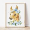 Blue Flowers Farm Animals Nursery Prints, Nursery Wall Art, Boy Nursery Decor, Printable File, SH06