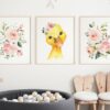 Pink Flowers Duck Nursery Prints, Farm Animals, Nursery Wall Art, Girl Nursery Decor, Printable File, SH06 Pink Flowers Duck Nursery Prints, Farm Animals, Nursery Wall Art, Girl Nursery Decor, Printable File, SH06