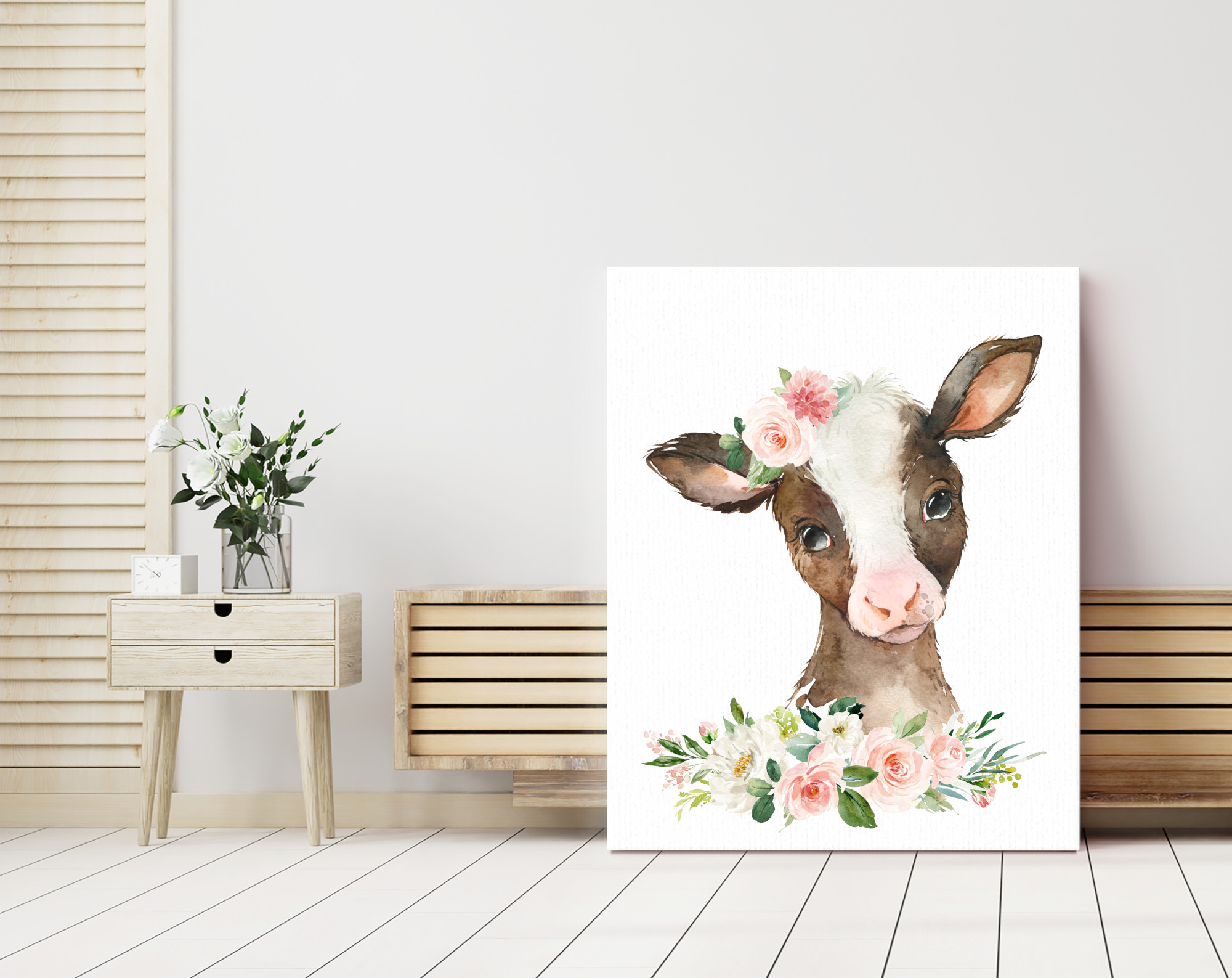 Pink Flowers Farm Animals Nursery Prints, Nursery Wall Art, Girl Nursery Decor, Printable File, SH06 Pink Flowers Farm Animals Nursery Prints, Nursery Wall Art, Girl Nursery Decor, Printable File, SH06