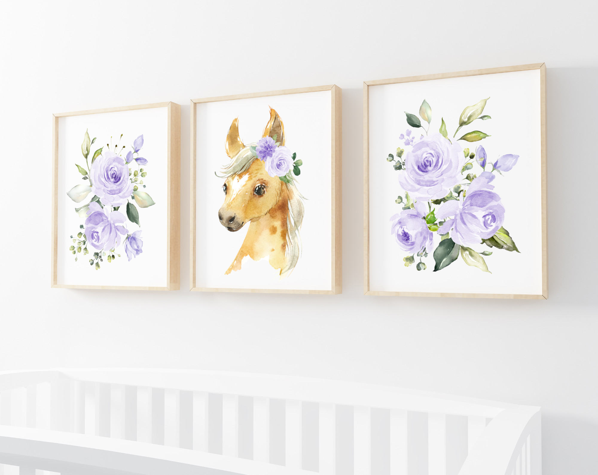 Purple Flowers Horse Nursery Prints, Farm Animals, Nursery Wall Art, Gender Neutral Nursery, Printable File, SH06 Purple Flowers Horse Nursery Prints, Farm Animals, Nursery Wall Art, Gender Neutral Nursery, Printable File, SH06