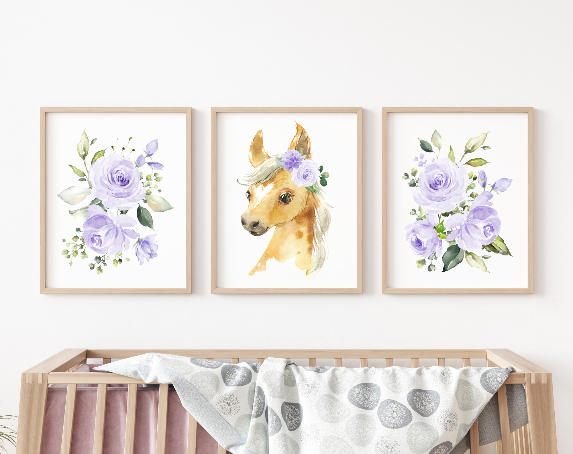 Purple Flowers Horse Nursery Prints, Farm Animals, Nursery Wall Art, Gender Neutral Nursery, Printable File, SH06 Purple Flowers Horse Nursery Prints, Farm Animals, Nursery Wall Art, Gender Neutral Nursery, Printable File, SH06