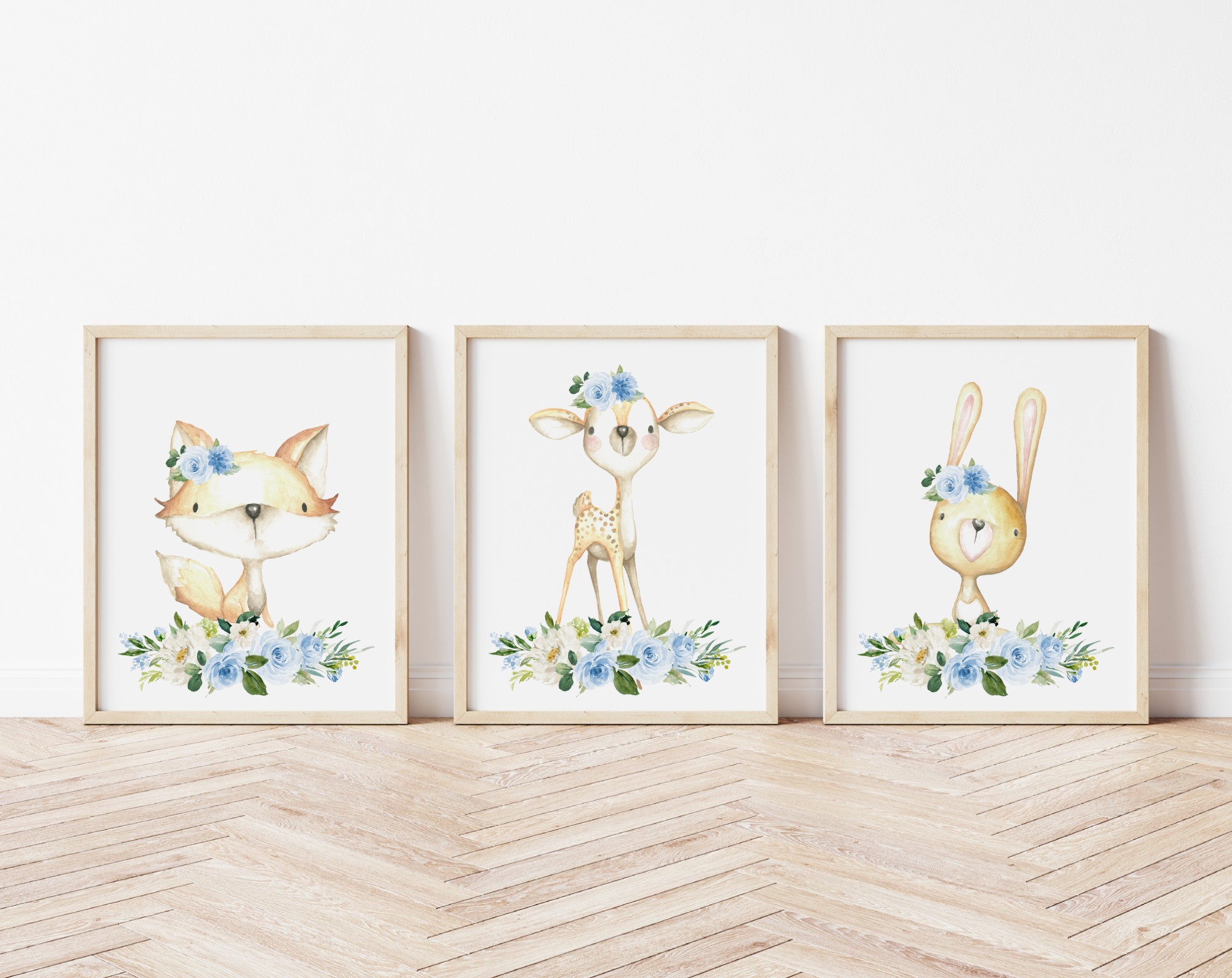 Blue Flowers Baby Woodland Animals Nursery Prints, Nursery Wall Art, Boy Nursery Decor, Printable File, SH09 Blue Flowers Baby Woodland Animals Nursery Prints, Nursery Wall Art, Boy Nursery Decor, Printable File, SH09